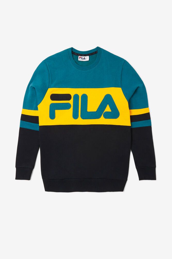 Fila Freddie Black/Blue Sweatshirt Mens - NZ 24056-UOTR